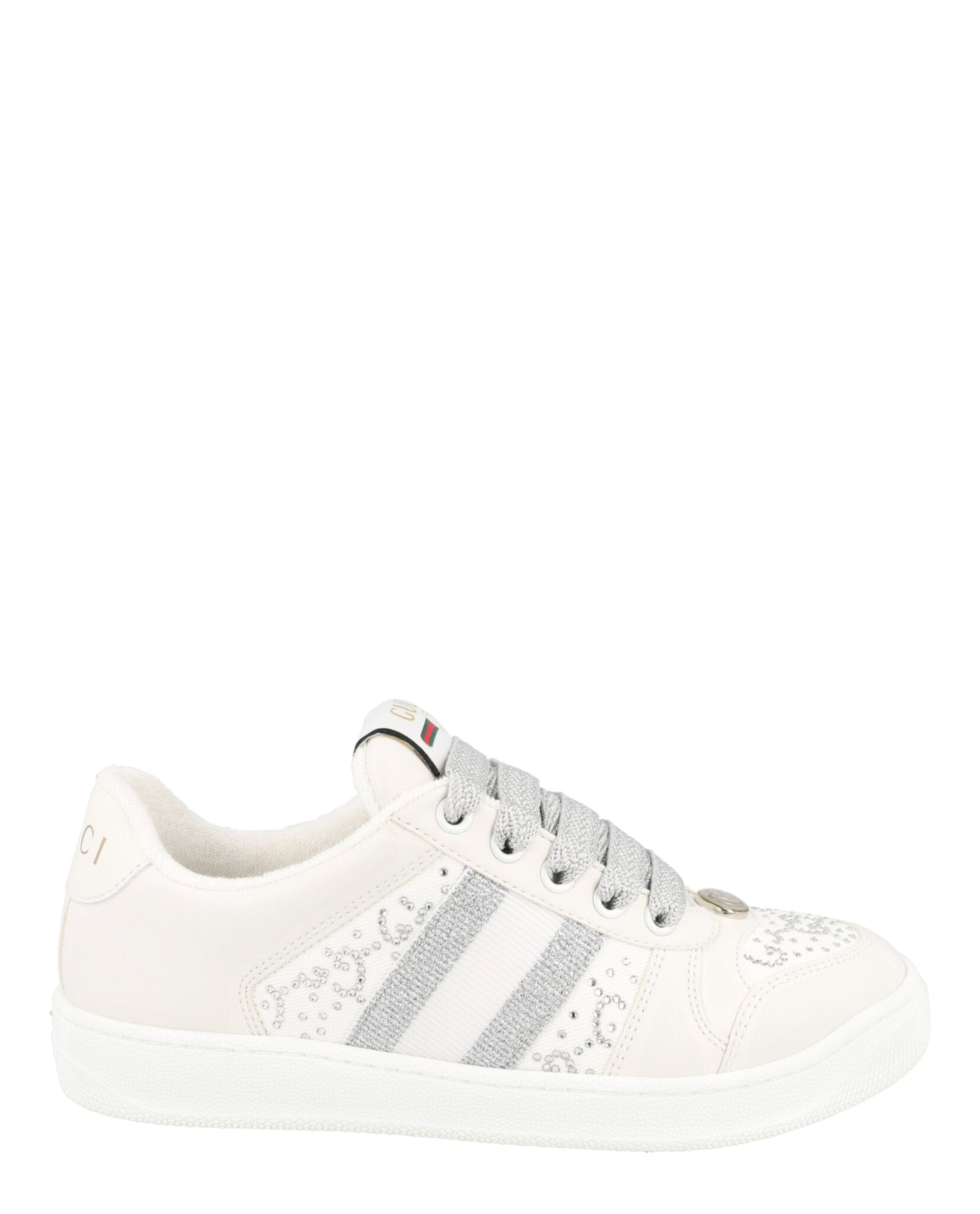 Gucci Gucci Womens Screener GG Crystal Low-Top Sneakers