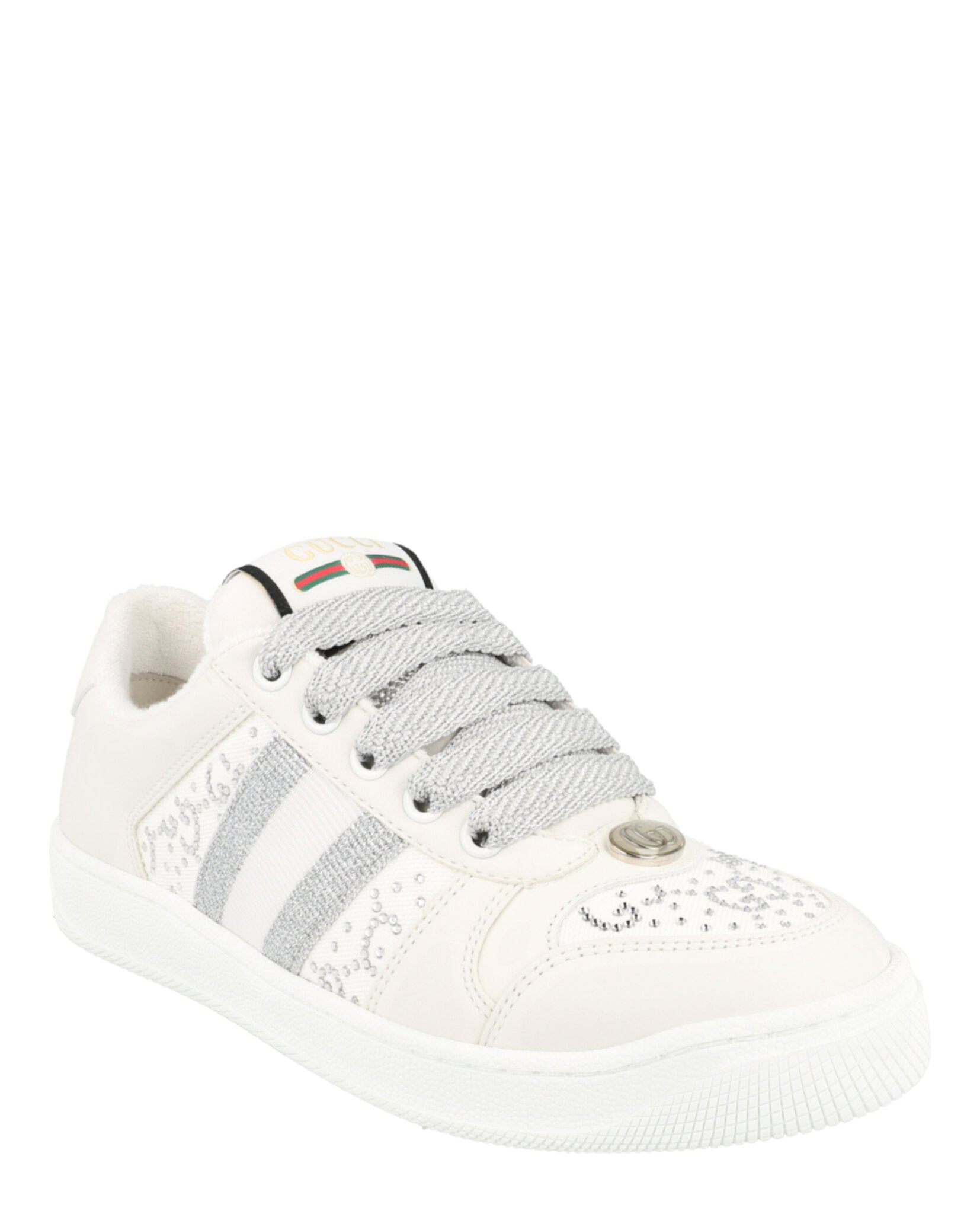 Gucci Gucci Womens Screener GG Crystal Low-Top Sneakers