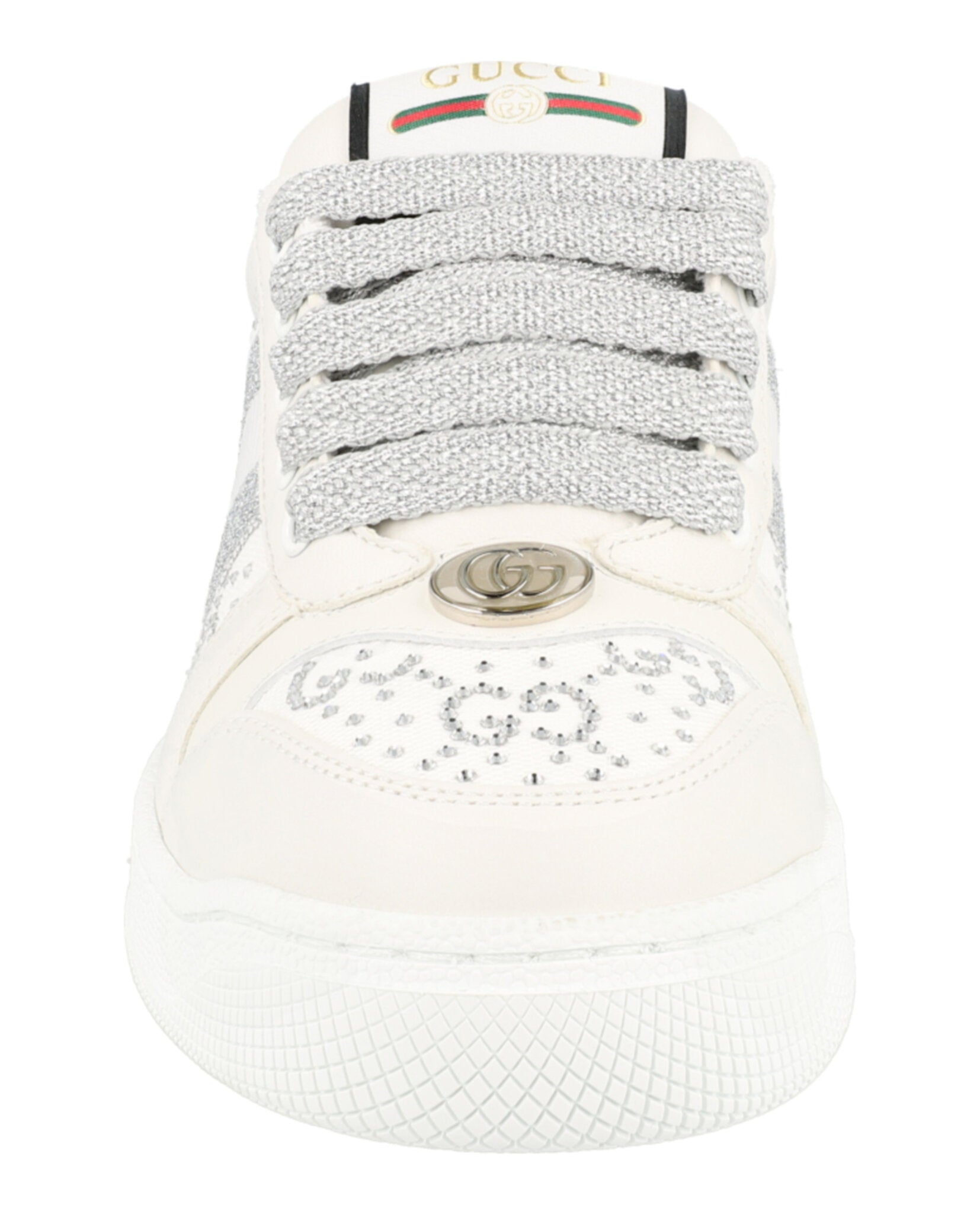 Gucci Gucci Womens Screener GG Crystal Low-Top Sneakers