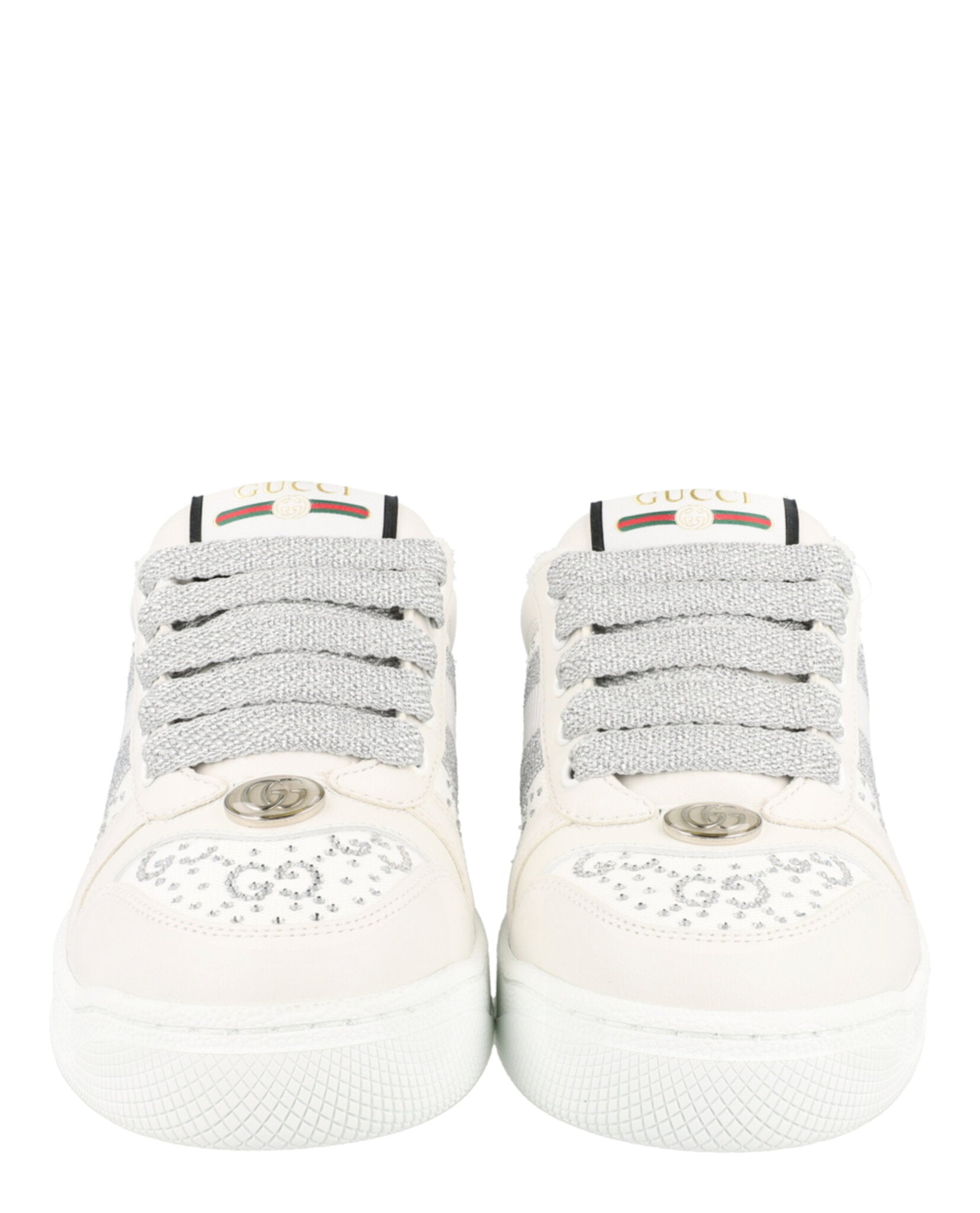 Gucci Gucci Womens Screener GG Crystal Low-Top Sneakers