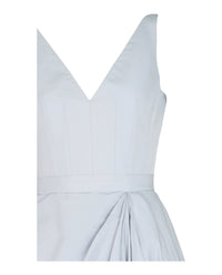Alexander McQueen Alexander McQueen Womens Draped Ruffle Trim  Midi Dress