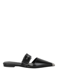 Alexander McQueen Womens Punk Leather Flats