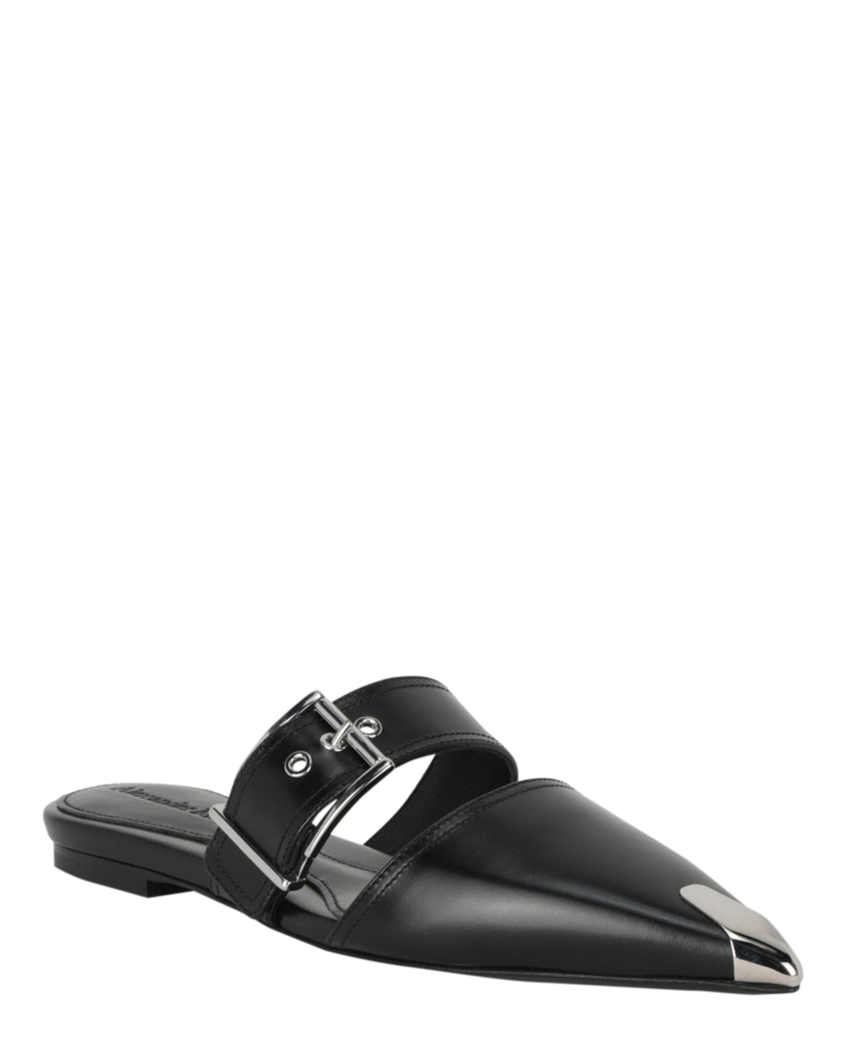 Alexander McQueen Womens Punk Leather Flats