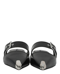 Alexander McQueen Womens Punk Leather Flats