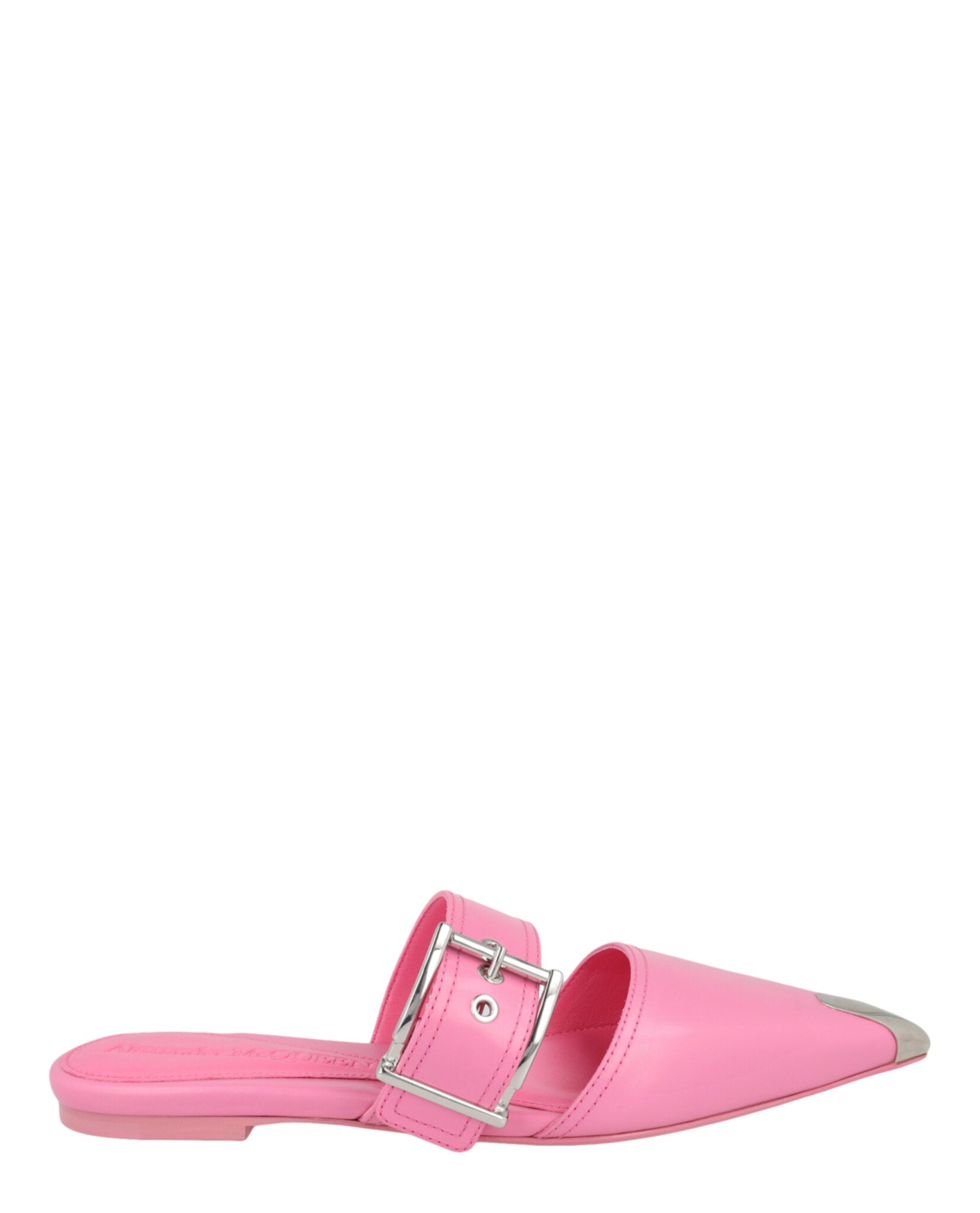 Alexander McQueen Womens Buckle Leather Mules
