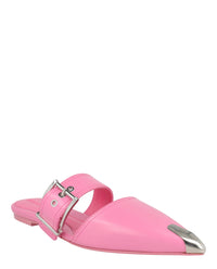 Alexander McQueen Womens Buckle Leather Mules