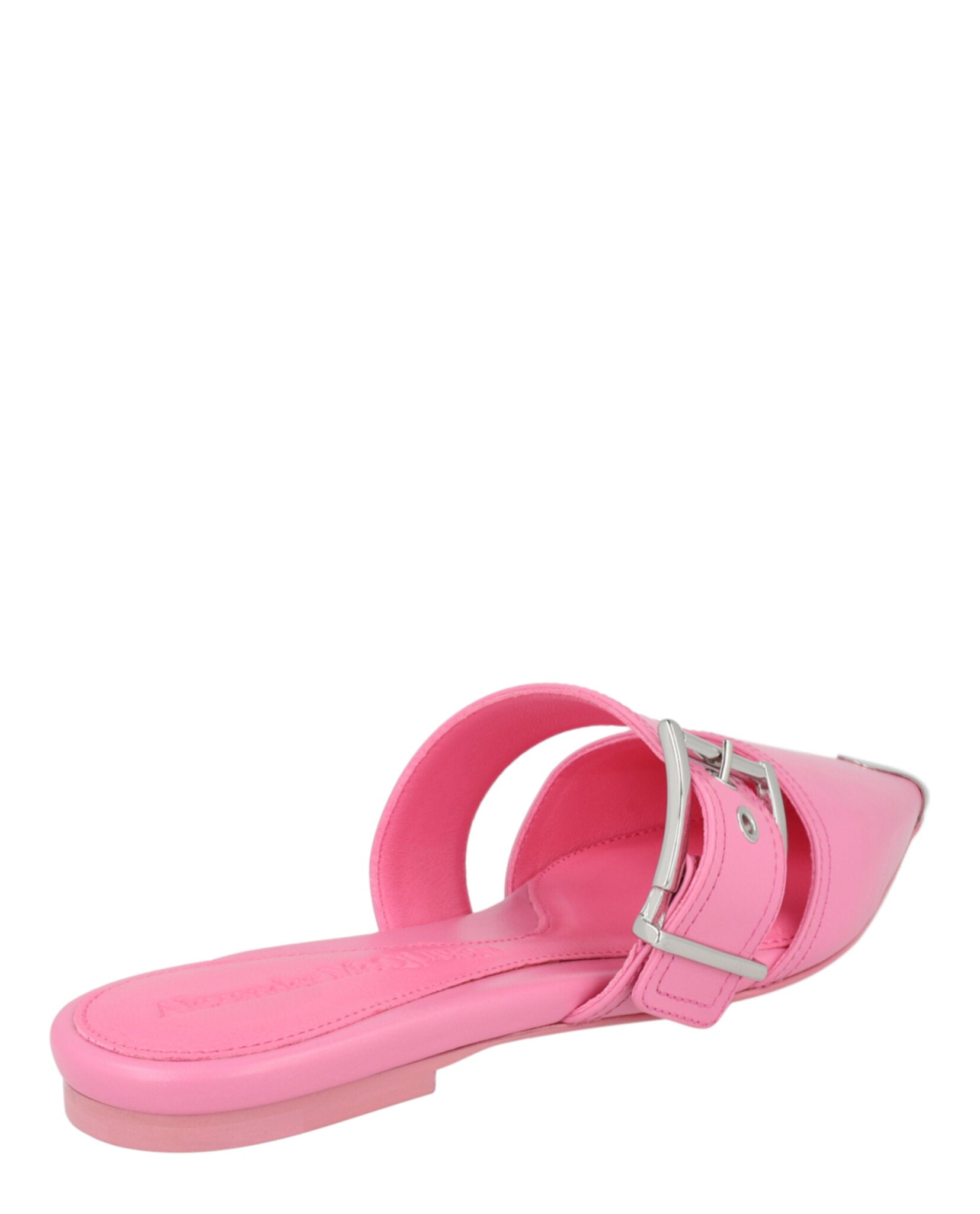 Alexander McQueen Womens Buckle Leather Mules