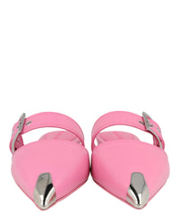 Alexander McQueen Womens Buckle Leather Mules