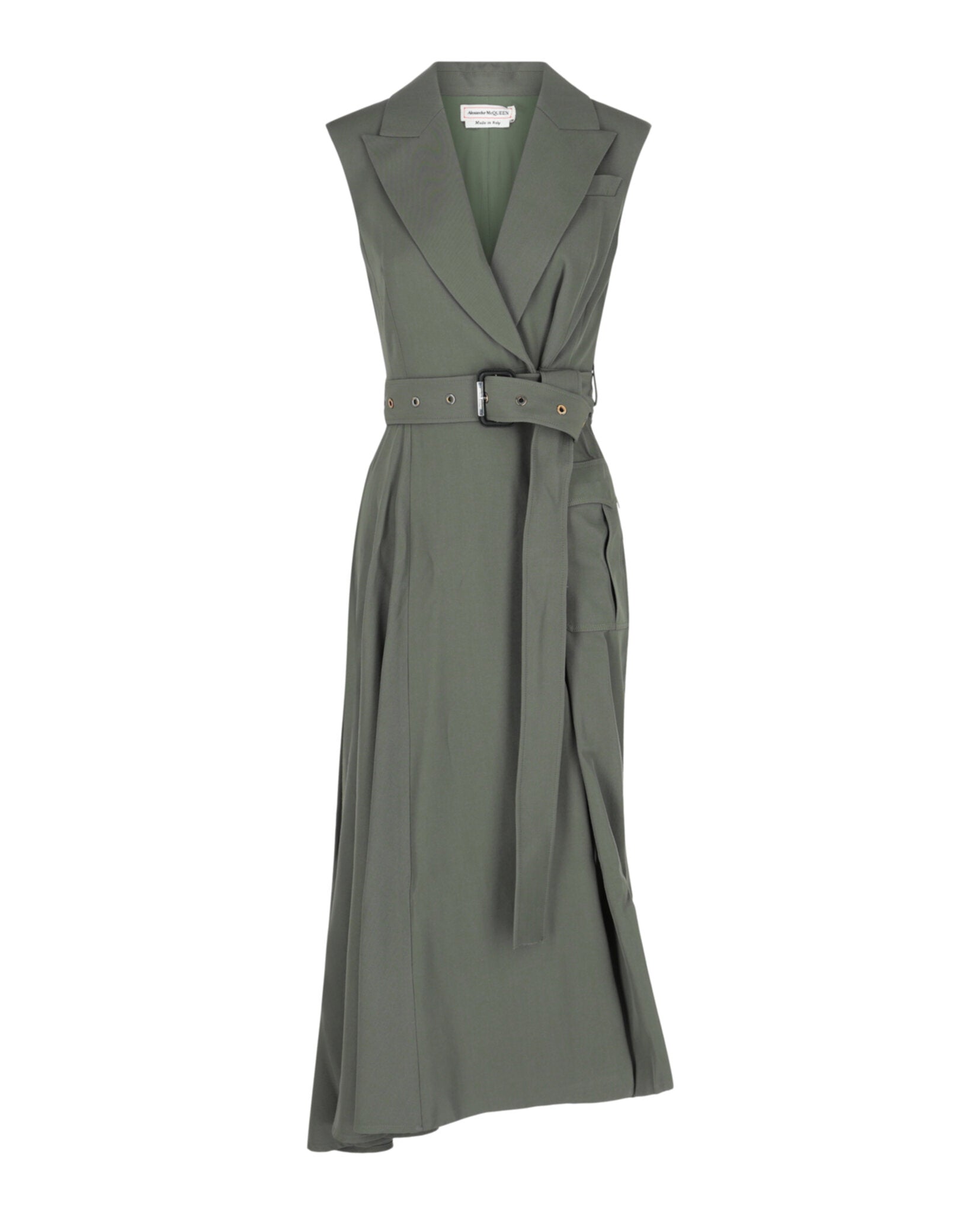 Alexander McQueen Womens Asymmetrical Trench Midi Dress