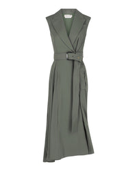 Alexander McQueen Womens Asymmetrical Trench Midi Dress
