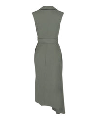 Alexander McQueen Womens Asymmetrical Trench Midi Dress