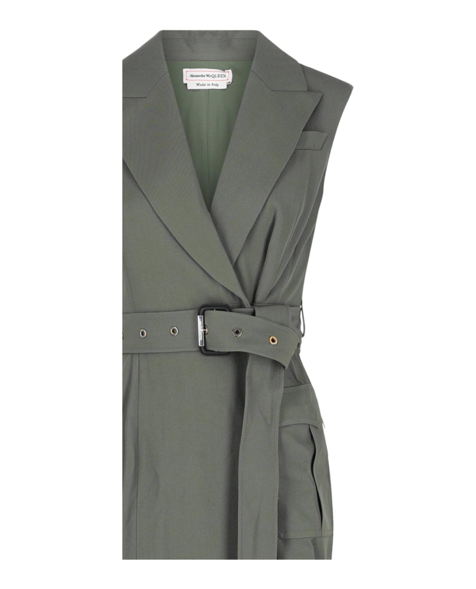 Alexander McQueen Womens Asymmetrical Trench Midi Dress