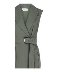 Alexander McQueen Womens Asymmetrical Trench Midi Dress