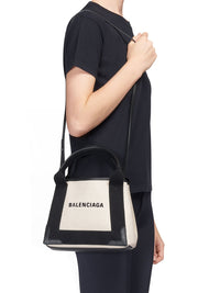 Balenciaga Balenciaga Women Canvas And Leather Navy Cabas Xs Bag