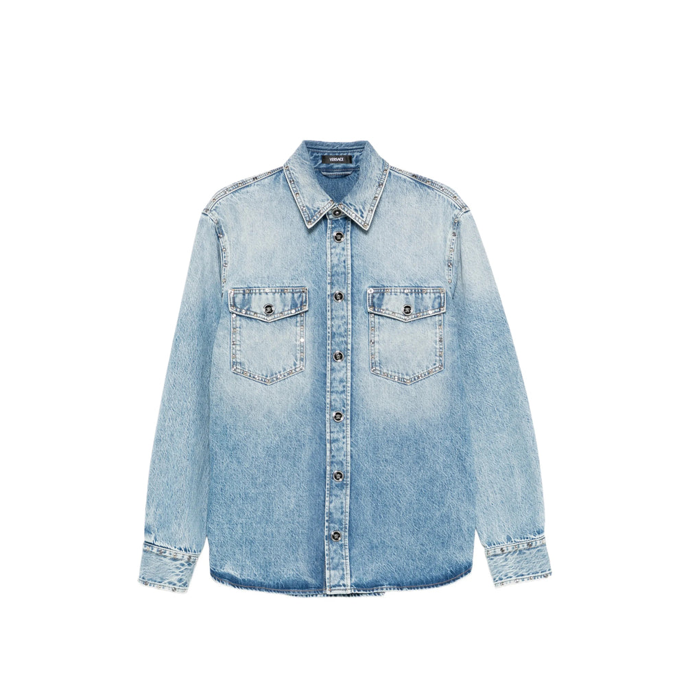 Versace Blue Shirts Men