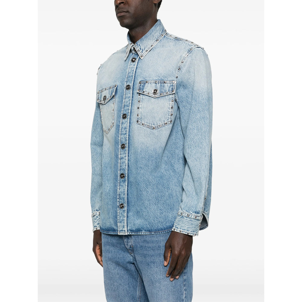 Versace Blue Shirts Men
