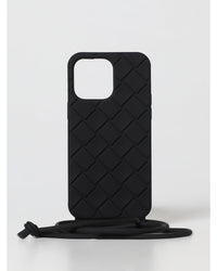 Bottega Veneta Silicone Phone Case Woven Design Unisex Black Tech