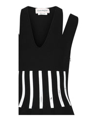 Alexander McQueen Womens Coutout Shoulder Corset Mini Dress