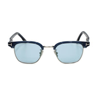 Tom Ford Sunglasses Browline Full Rim, Shiny Blue Frame and Blue Lens FT1119-D90A