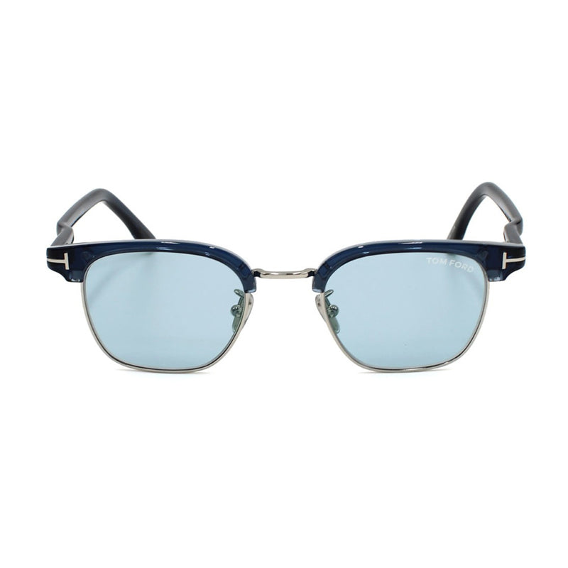 Tom Ford Sunglasses Browline Full Rim, Shiny Blue Frame and Blue Lens FT1119-D90A