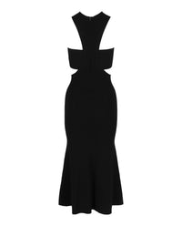 Alexander McQueen Womens Slashed Harness Midi Dress