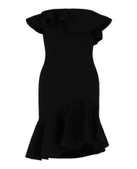 Alexander McQueen Womens Strapless Asymmetric Ruffled Dress