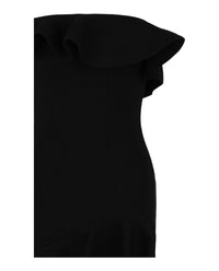 Alexander McQueen Womens Strapless Asymmetric Ruffled Dress