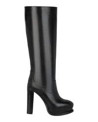 Alexander McQueen Womens Leather Knee-High Boots