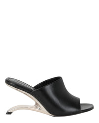 Alexander McQueen Womens Leather Arc Mules