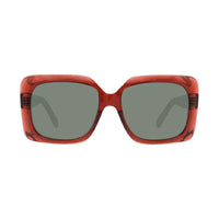 Celine Geometric Full Rim, with a Shiny Red frame and Green lens.