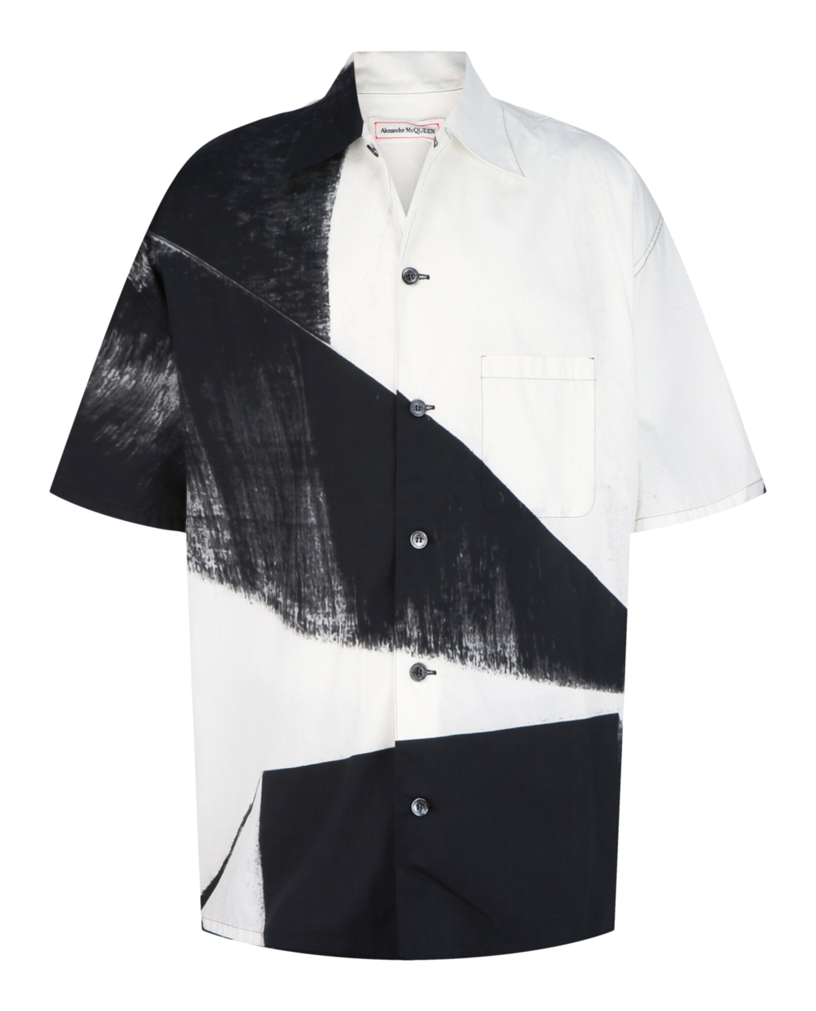 Alexander McQueen Mens Brushstroke Print Hawaiian Shirt