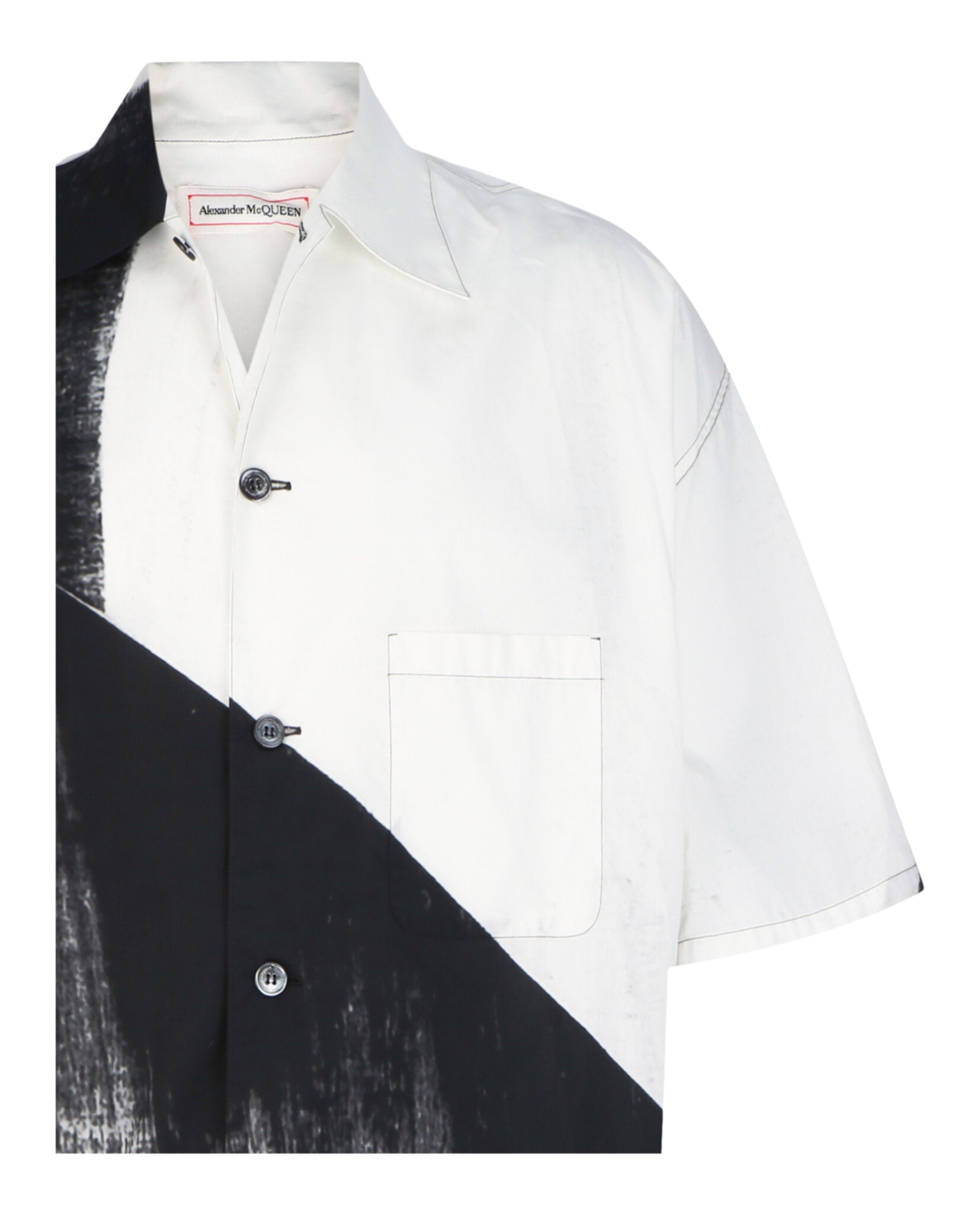 Alexander McQueen Mens Brushstroke Print Hawaiian Shirt