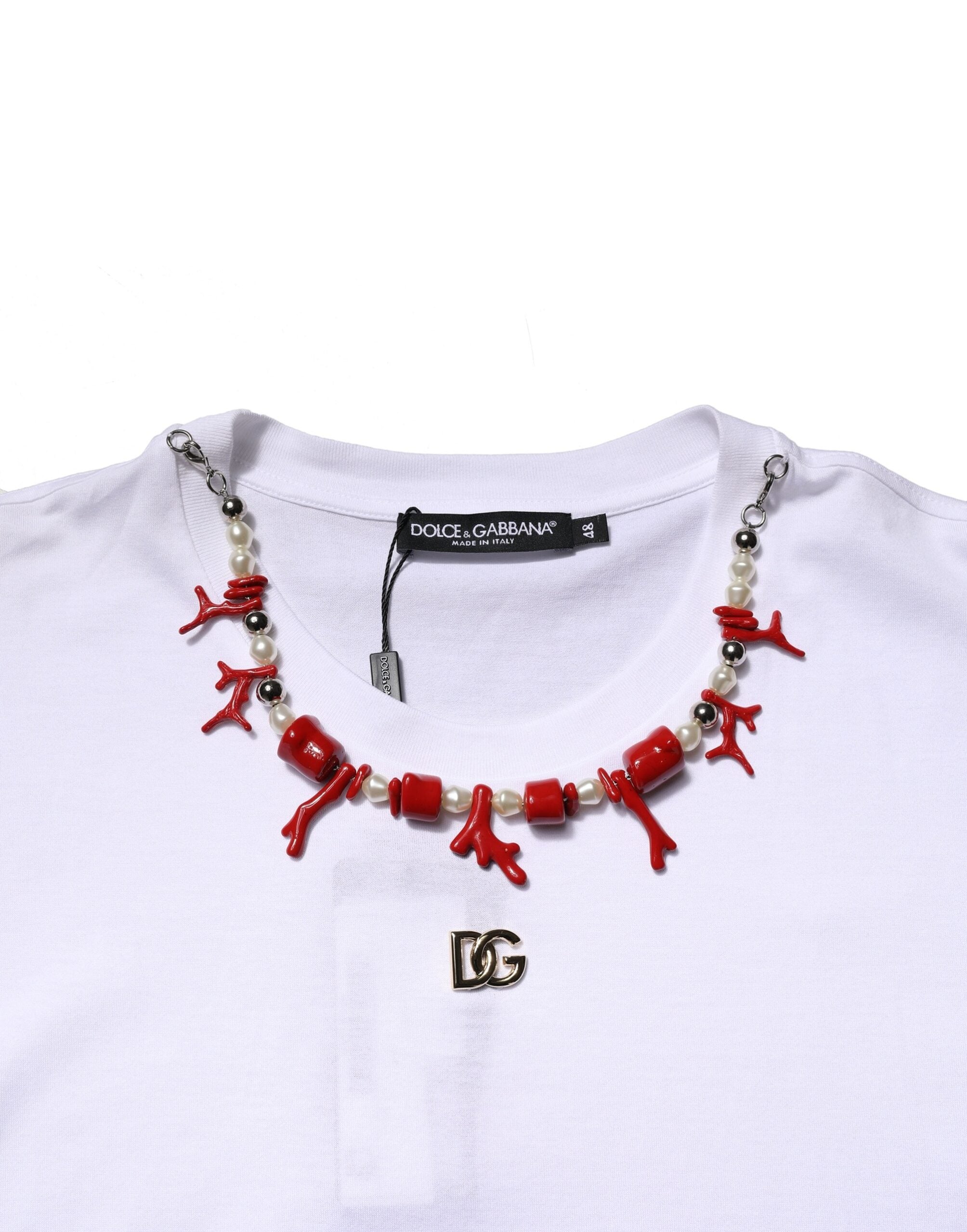 Dolce & Gabbana Black Cotton Goodluck Tee Crew Neck Women's T-shirt