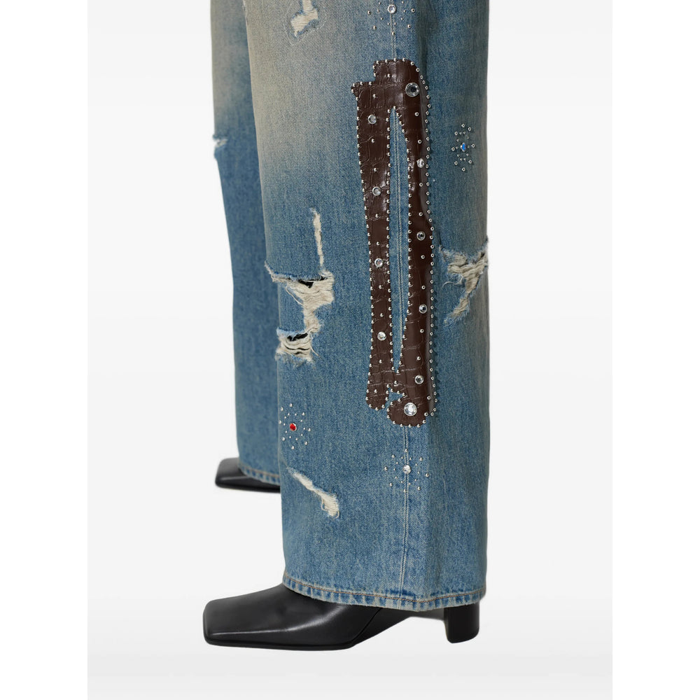 Amiri Amiri Blue Denim - Wide-Leg Jeans Women