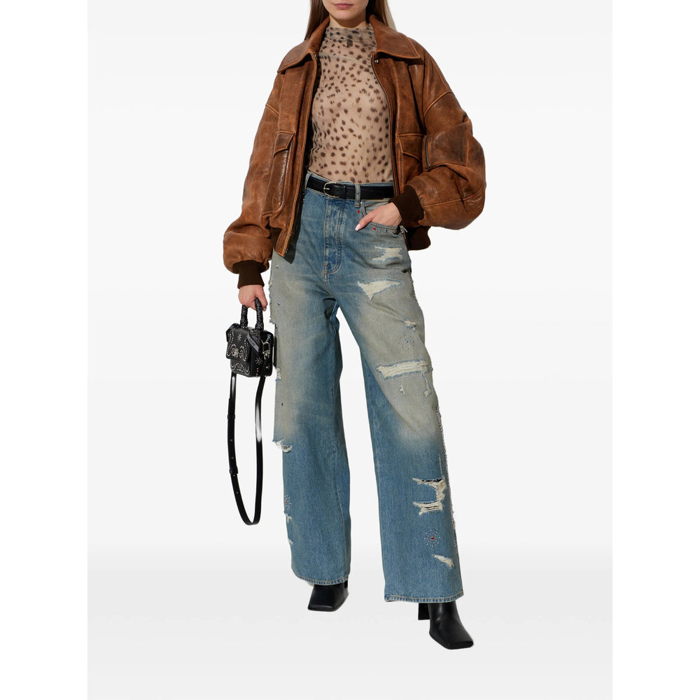 Amiri Amiri Blue Denim - Wide-Leg Jeans Women