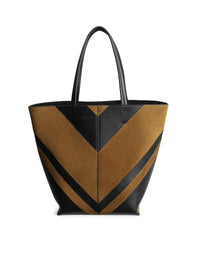 Phoebe Philo Phoebe Philo Women Pot Cabas In Black Toffee Leather And Suede