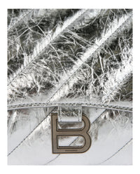Balenciaga Balenciaga Womens Crush Metallic Quilted Pochette Clutch Bag