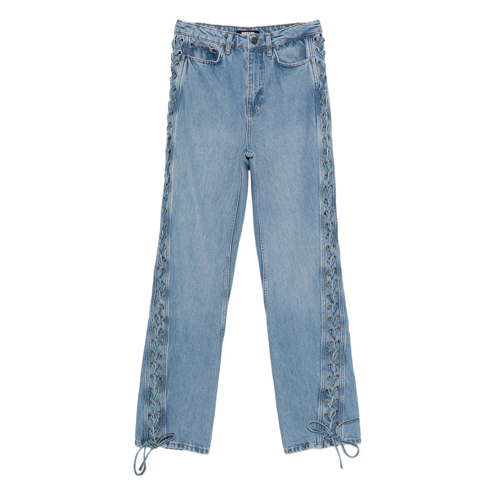 Rotate Rotate Blue Denim - Straight-Leg Jeans Women