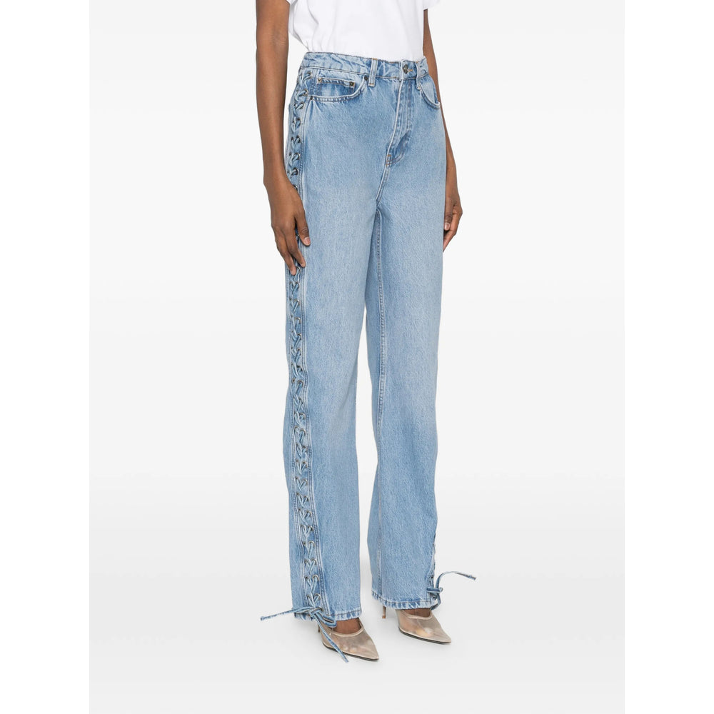 Rotate Rotate Blue Denim - Straight-Leg Jeans Women