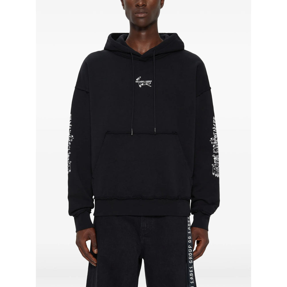 44 Label Group Black Sweaters & Knitwear - Hoodies Men