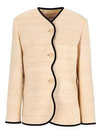 Valentino Garavani Women Silk And Linen Blazer