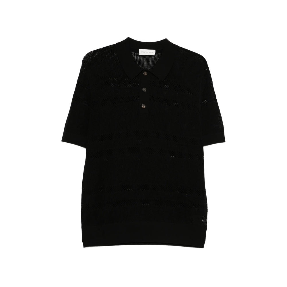 Dries Van Noten Black Polo Shirts Men