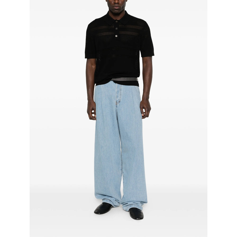 Dries Van Noten Black Polo Shirts Men