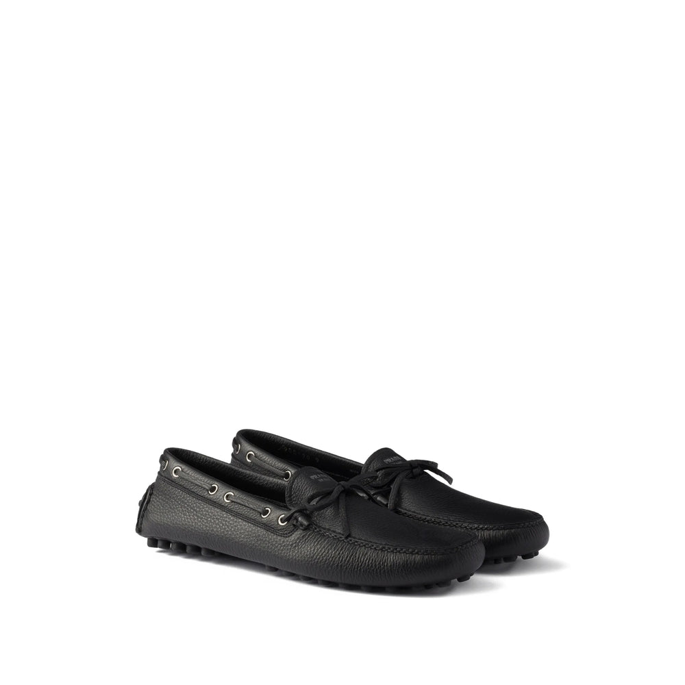 Prada Prada Black Boat Shoes Men