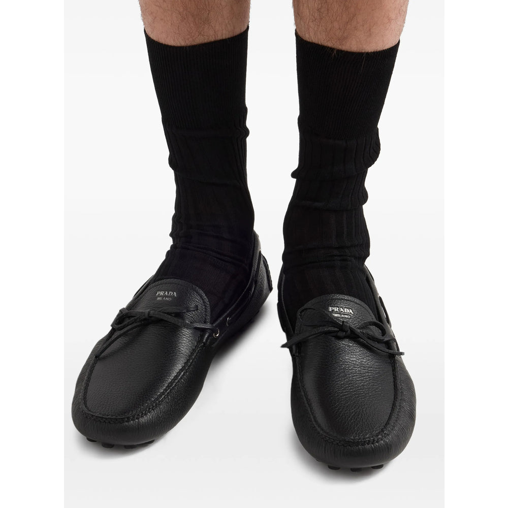Prada Prada Black Boat Shoes Men