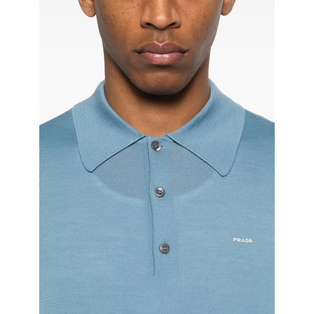 Prada Blue Polo Shirts Men