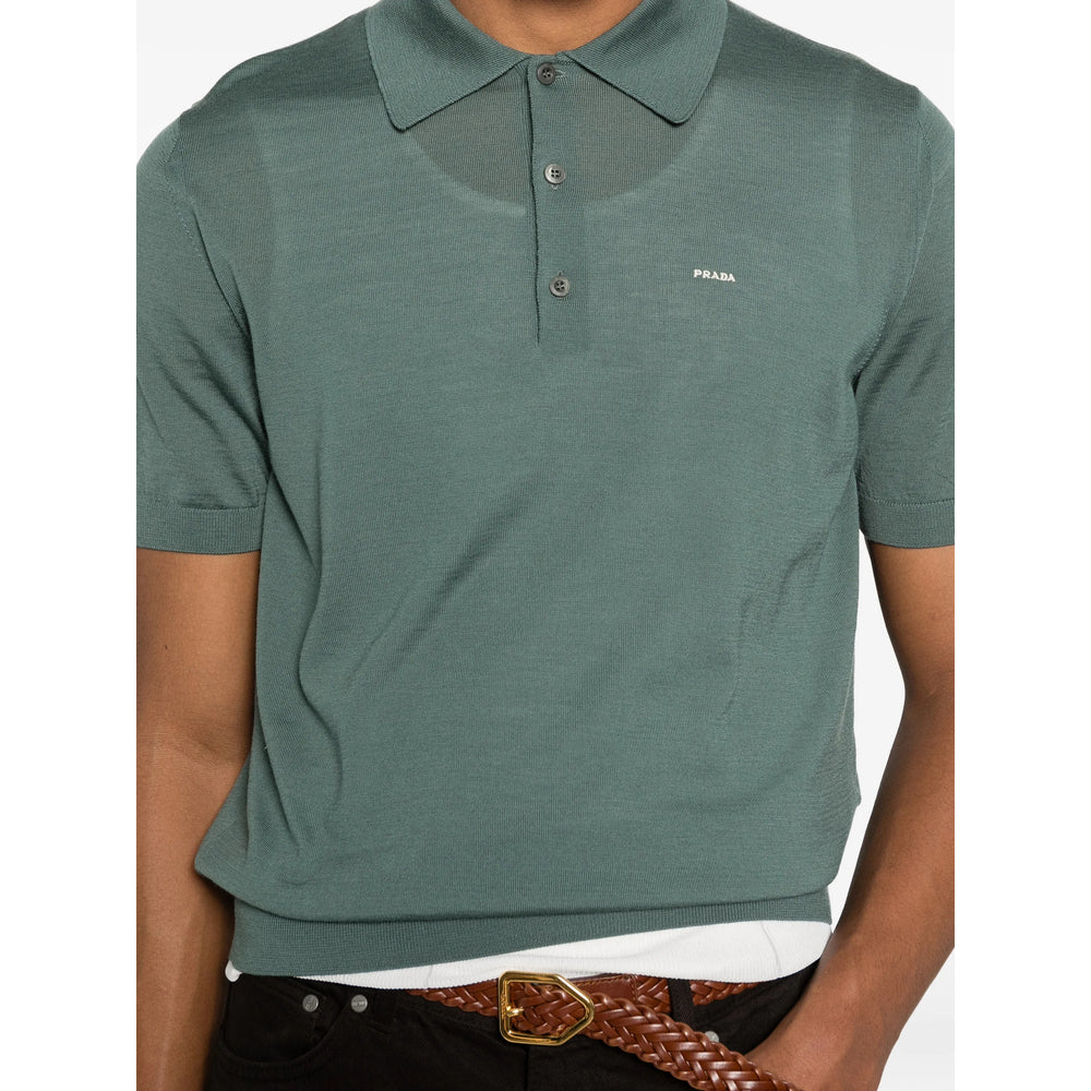 Prada Green Polo Shirts Men