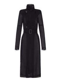 Rick Owens Women Maria Trench Coat In Transparent Organza With Belt
