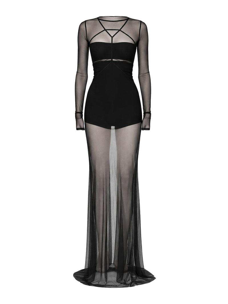 Rick Owens Women Long Transparent Tulle Dress