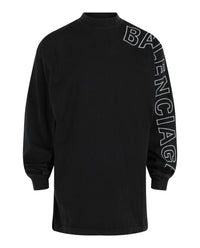 Balenciaga Unisex-Adult Oversized Embroidered Long Sleeve T-Shirt